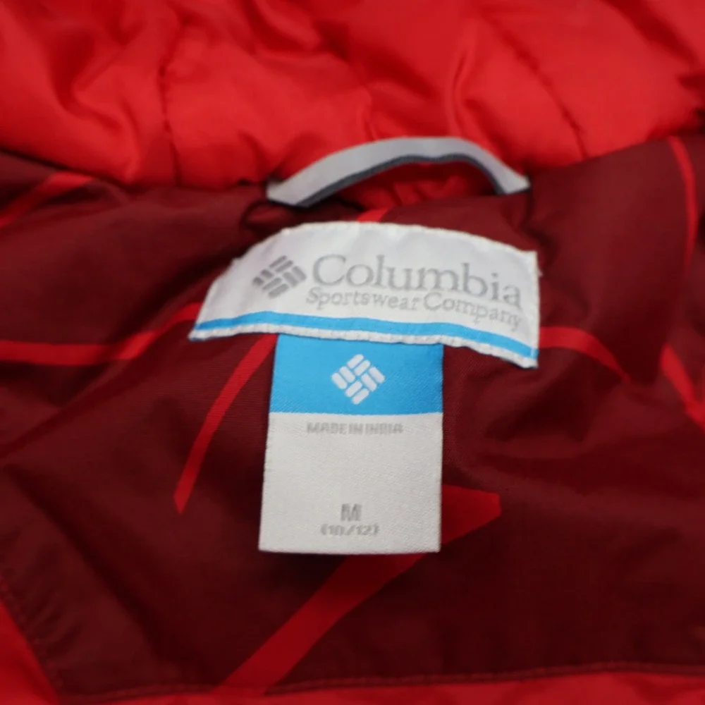 Columbia Jacket‎ Boys Medium 10/12 Red Geometric Lightning Lift Insulated Puffer